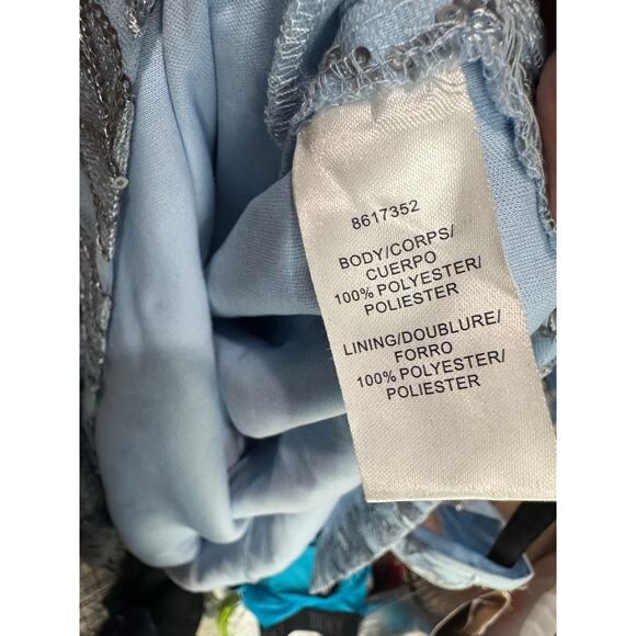 JS Collections Julia Cap Sleeves Column Gown Light Blue Size 10 NWOT - Picture 9 of 12